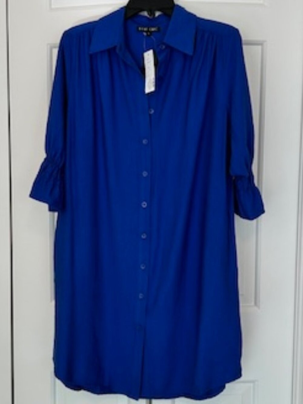 NWT Boho Chic Royal Blue Tunic Dress | Tencel Blend | Size Small (Relaxed Fit)